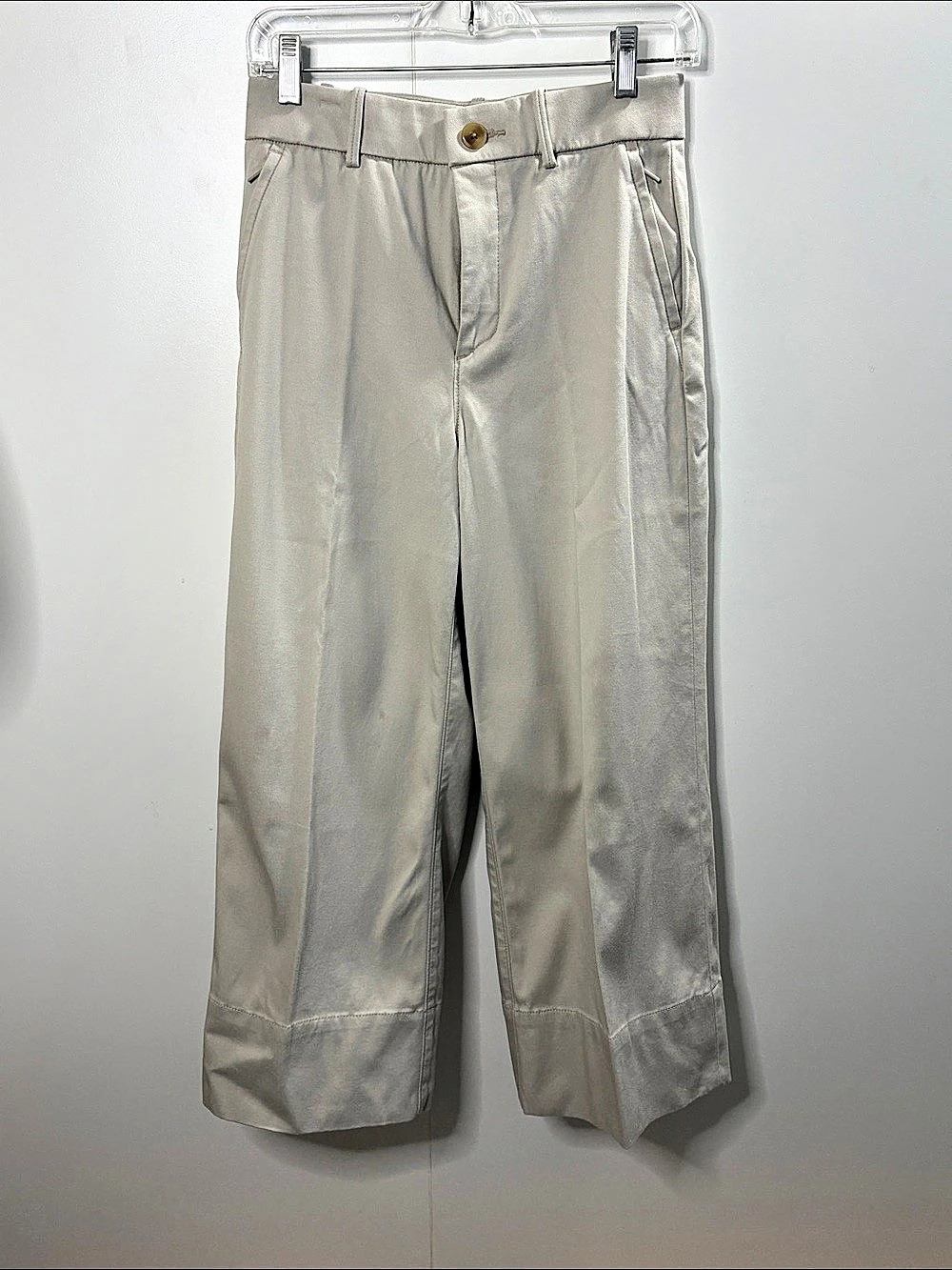 SPANX Stretch Twill Wide Leg Pant Wide Leg Pants in Beige Size Petite Small NWT